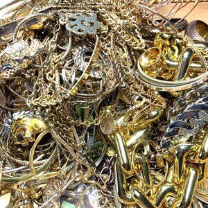 1lb Gold & Gold-Tone Jewelry Bundle - Fun Wearable Mix Many Styles